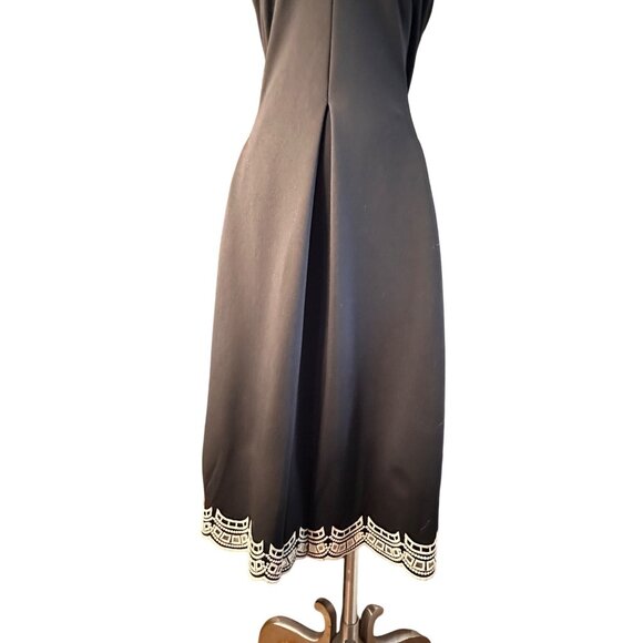 Talbots Black Dress with Cream Lace Trim - Picture 7 of 11